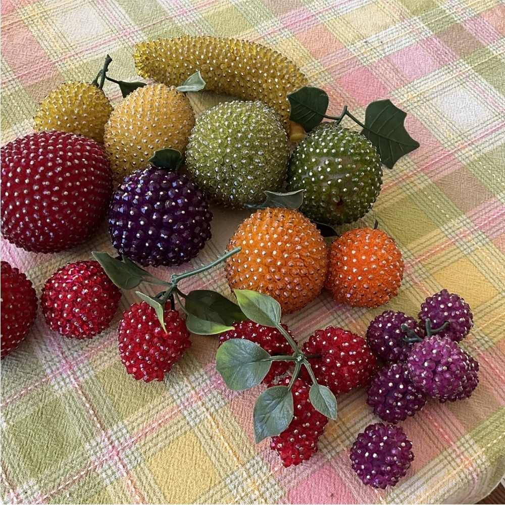 Colorful Beaded Fruit Decor Set